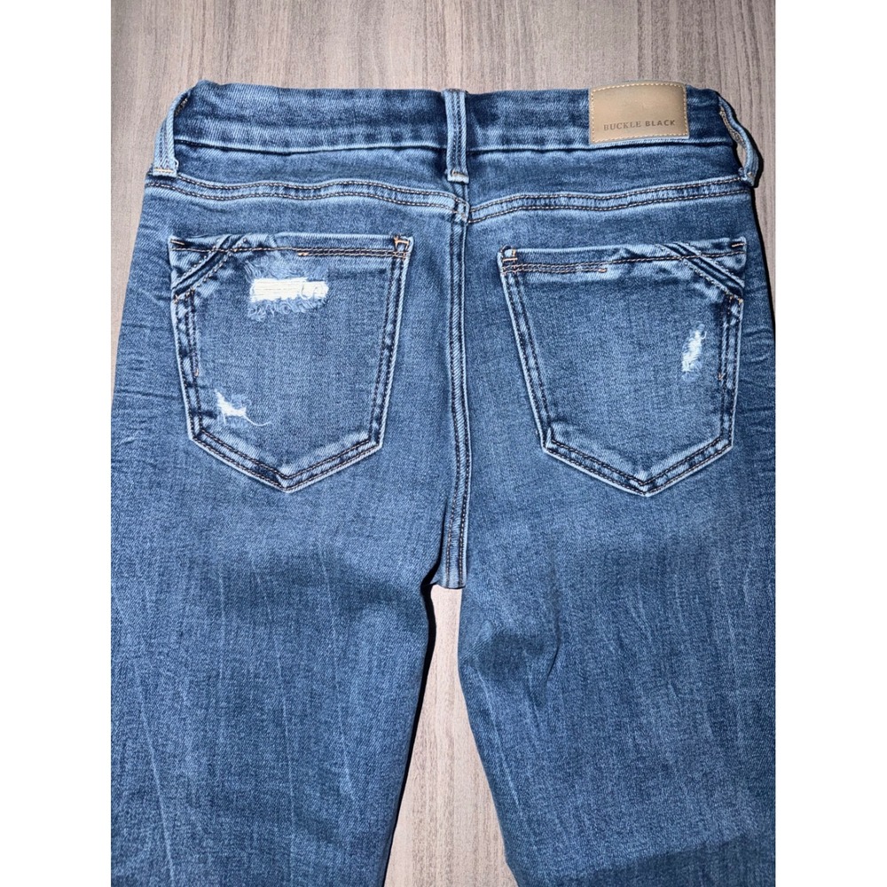 Buckle Black Fit No. 53 Flare Jeans Distressed Medium Wash 26x30 Womens Denim A3 - Picture 9 of 10